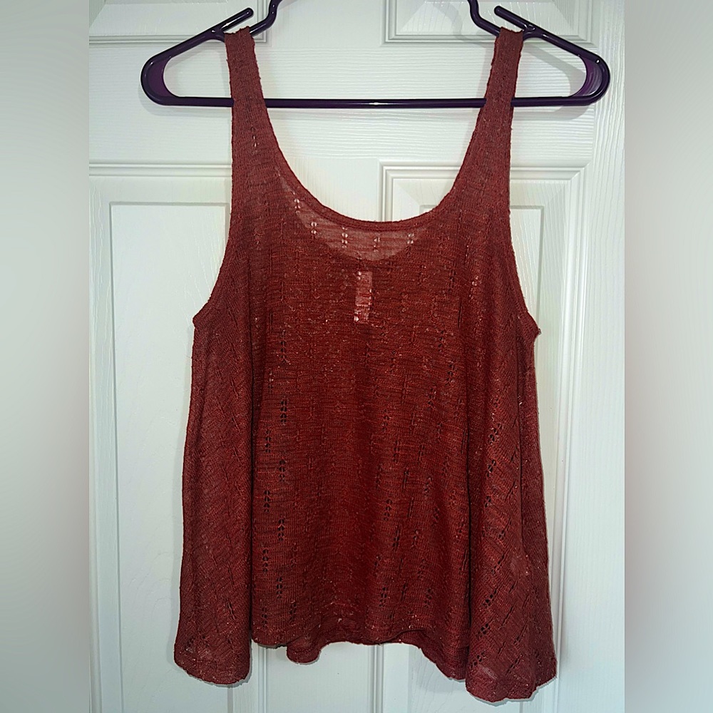 Burnt Orange Xhiliration Tank/Swimsuit Coverup